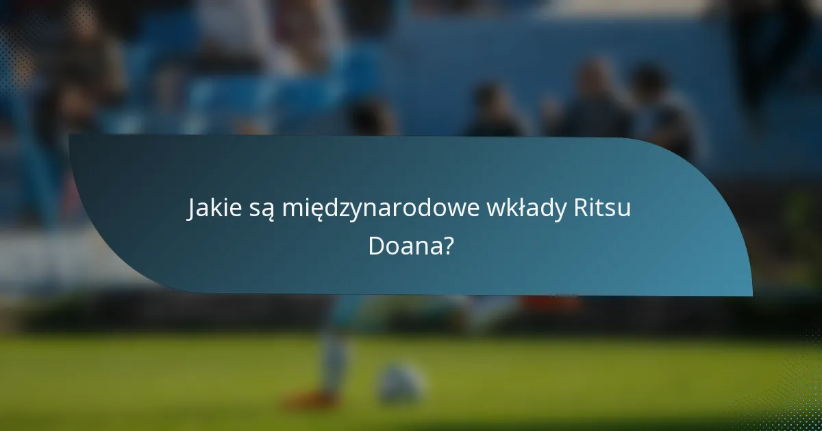 Jakie są międzynarodowe wkłady Ritsu Doana?